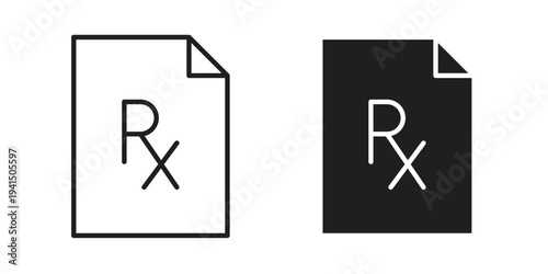 RX icon simple outline style. Editable stroke EPS 10