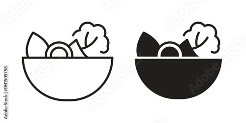 Salad icon simple outline style. Editable stroke EPS 10