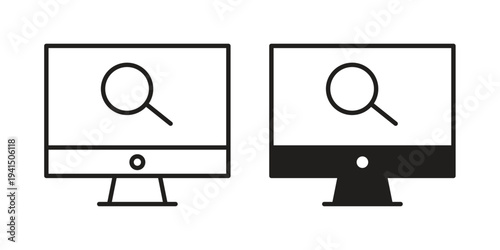 Search online icon simple outline style. Editable stroke EPS 10