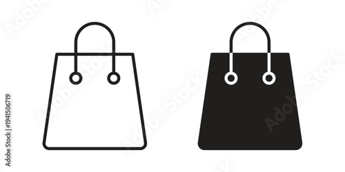 Shopping bag icon simple outline style. Editable stroke EPS 10