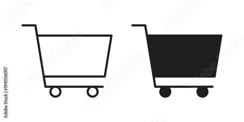 Shopping icon simple outline style. Editable stroke EPS 10