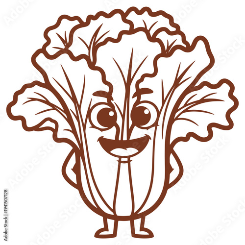 Illustrated cartoon cauliflower character with a friendly smile isolated on white background