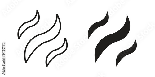 Smoke icon simple outline style. Editable stroke EPS 10