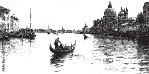 Venice, Italy illustration on a white background. This vector illustration can be used in any size you like for advertising, logos, and other work.

