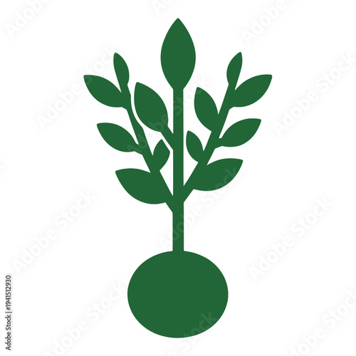 Filled Green Plant With Roots UI Icon for App UI