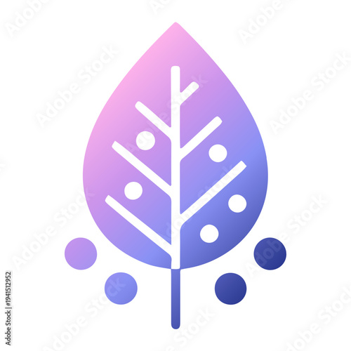 Leaf Skeletal Structure Gradient Icon