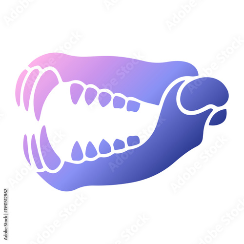 Animal Jawbone Anatomy Gradient Icon