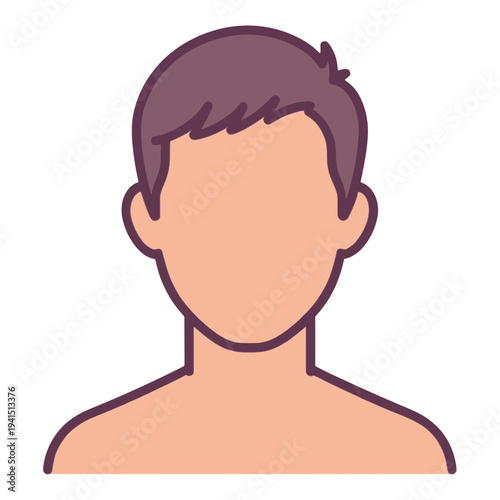 Filled Human Profile Avatar Icon for App UI with Rounded Corners