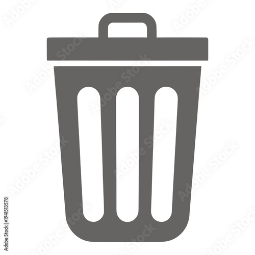 Filled Trash Can with Slotted Sides UI Icon for App UI