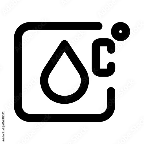 Water temperature icon. Water temperature modern professional line icon with minimal vector design representing liquid heating, thermal measurement, and temperature control concept.