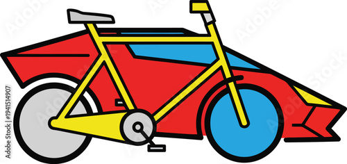 Creative Fusion of Bicycle and Sports Car Design.