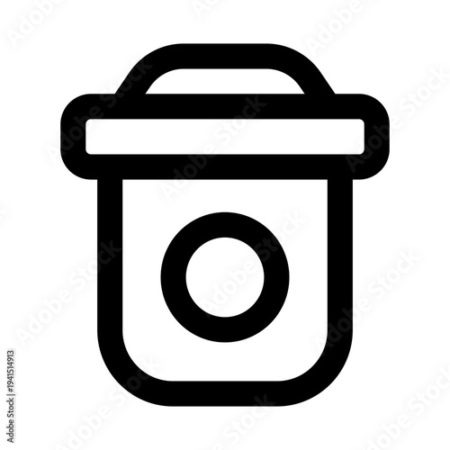 Trash can icon. Trash can modern professional line icon with minimal vector design representing waste management, recycling, garbage disposal, and environmental cleanliness concept.