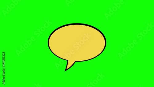 Empty cartoon speech bubble animation pack on green screen background