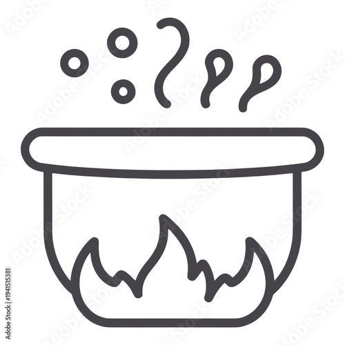 Outline Cauldron With Question Marks UI Icon for App UI