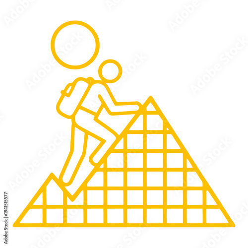 Outline Climber Ascending Grid Mountain UI Icon for App UI
