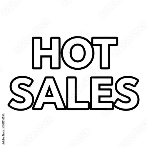 Outline Hot Sales Text UI Icon for App UI with Double Stroke