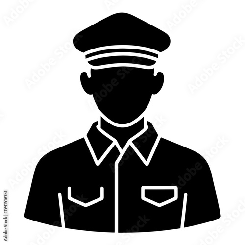 Outline Police Officer Bust UI Icon for App UI
