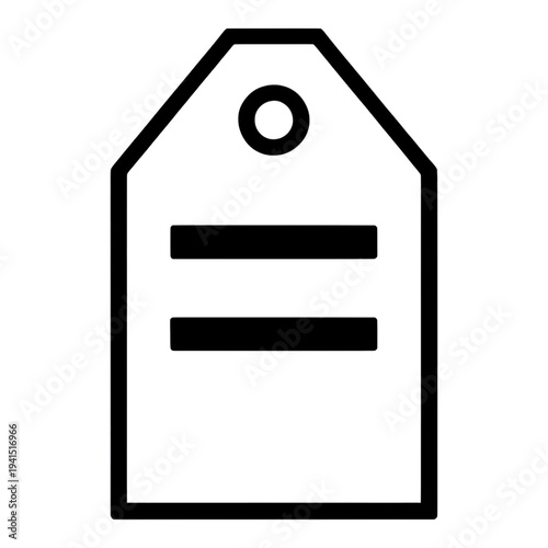 Outline Price Tag With Hole And Two Bars UI Icon for App UI