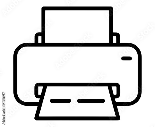 Outline Printer With Paper Tray UI Icon for App UI