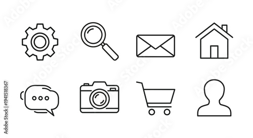 A collection of diverse icons representing various common activities and objects