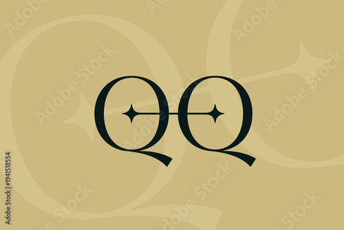 QQ letter logo icon design. Classic style luxury initials monogram.