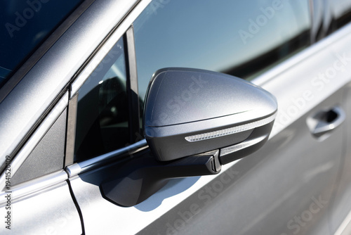 Car Wing Mirror or Side Mirror. Assembly of mirrors. Electric car mirrors