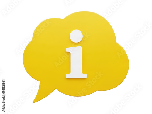 Yellow information icon isolated on transparent background