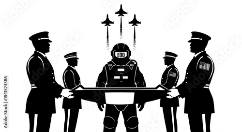 EOD Hero Honored with Flag Draping Ceremony and Jet Flyover