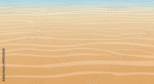 Abstract Ripples of Golden Sand Beneath a Gentle Gradient Sky, Evoking Serenity and Vastness
