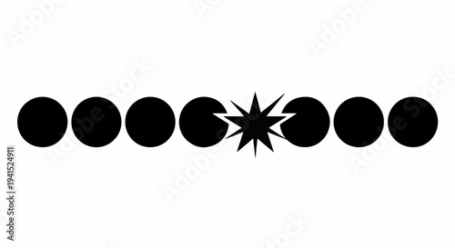 Abstract concept of a breakthrough or disruption in a linear sequence.