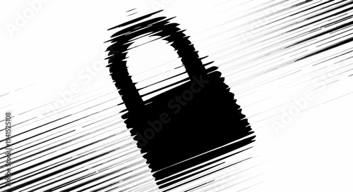 Abstract digital padlock icon symbolizing digital security and data protection