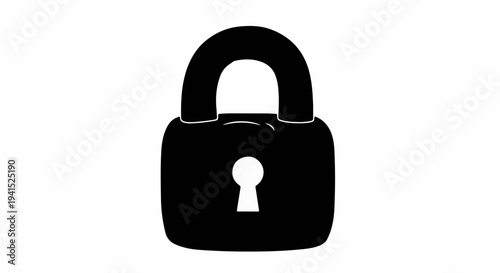 Simple black padlock icon symbolizing security and protection