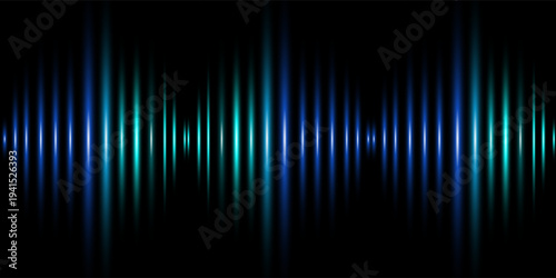 Abstract blue light trails and glowing horizontal lines on dark background high speed technology motion and futuristic digital energy