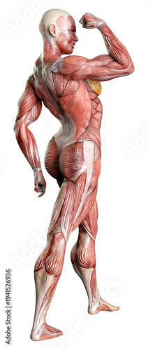 3D Rendering Female Anatomy Figure on White