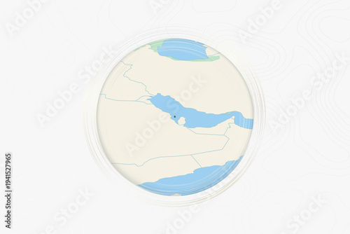 Stylized Map of Bahrain with Neighboring Areas.