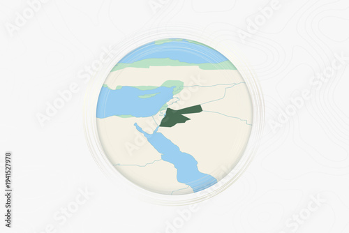 Stylized Map of Jordan with Neighboring Areas.