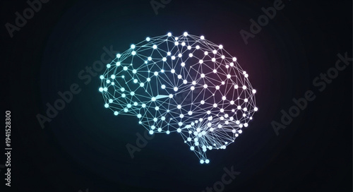 Digital Brain Illustration Representing Artificial Intelligence Technology.