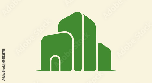 Green Cityscape Logo Design Element.