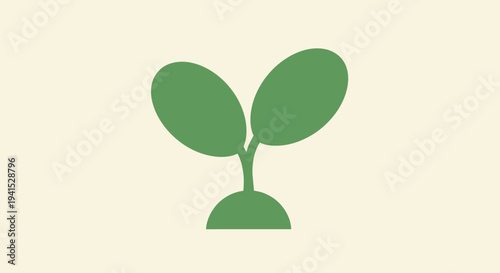 Green Seedling with Two Leaves Icon.