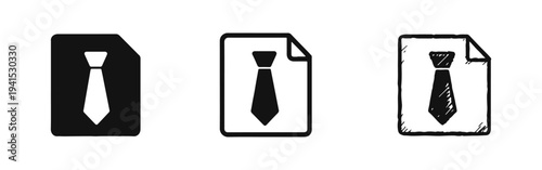 Professional Document, Resume, or Job Application Icons Set