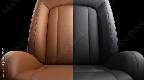 Leather seat conditioning photorealistic minimalist product