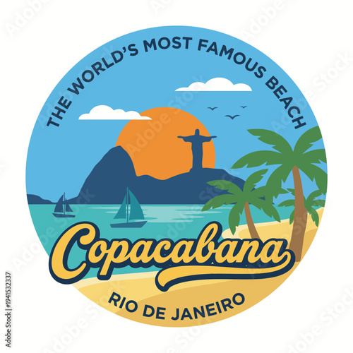 Explore the beauty of Copacabana Beach in Rio de Janeiro, showcasing stunning landscapes with palm trees, waves, and a prominent landmark, promising an unforgettable experience.