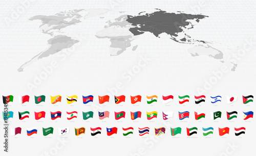 Vibrant Waving Flags of Every Asian Country