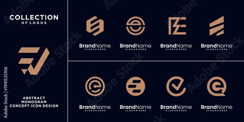 initial letter E logo design collection.