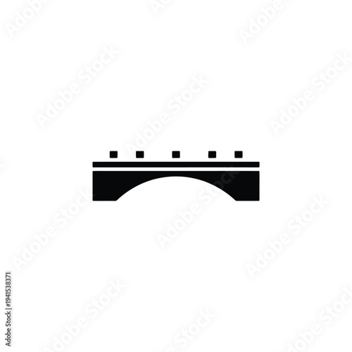 Solid fill of a black bridge span with four rectangular sections