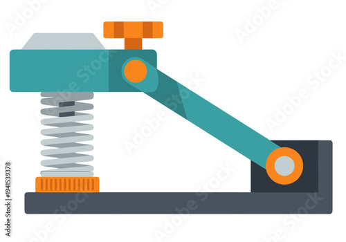 Close-up of a 3D printer extruder tension knob with spring and knob.  Clear, modern illustration.  Ideal for tech, manufacturing, and 3D printing tutorials.