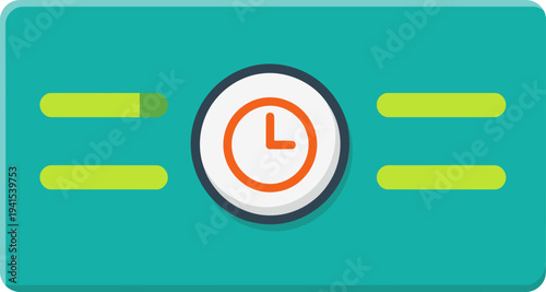 Modern irrigation timer control graphic. Teal background with a clock icon and slider bars. Clean, flat design suitable for digital marketing and website visuals.