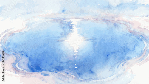 Quiet River Peaceful Water isolated watercolor vector illustration svg