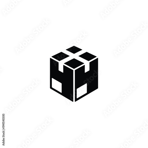 Solid fill of a black delivery box with a white cross pattern