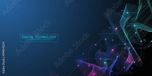 Motherboard technology circuit board background texture design. Creative idea AI banner concept for internet technology. Digital motherboard concept for poster, cover, banner, header, web template